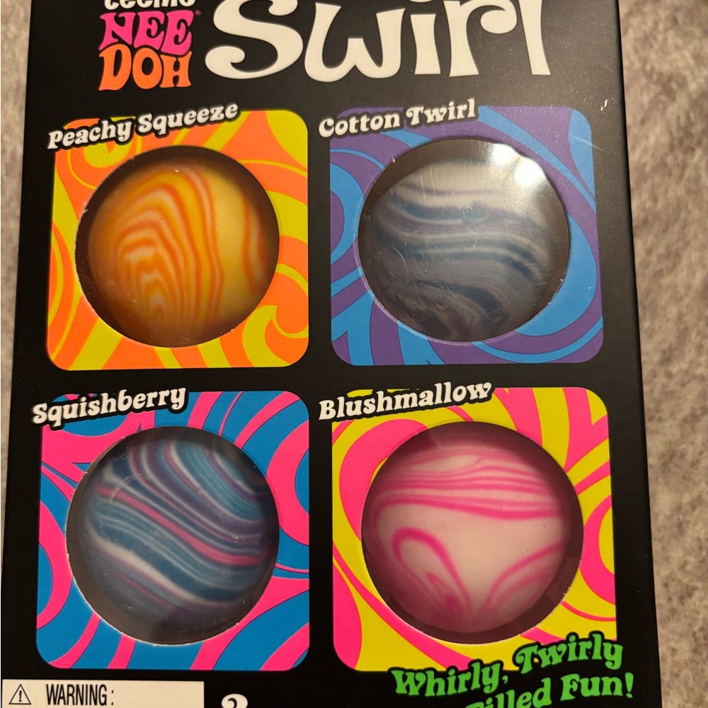 Nee Doh Swirl Squeeze Toy Set - Peachy, Blue, Pink, Multicolor